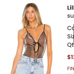 Brown Metallic Women Top